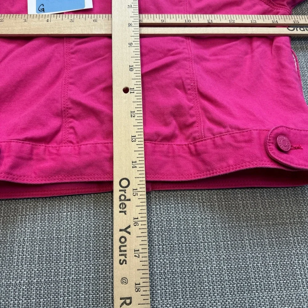 Gymboree Pink Denim Jean Jacket Size M 7-8‎ Puff Sleeve Cute